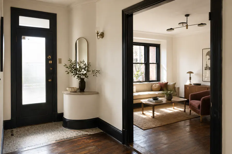 Freshly painted Art Deco apartment interior