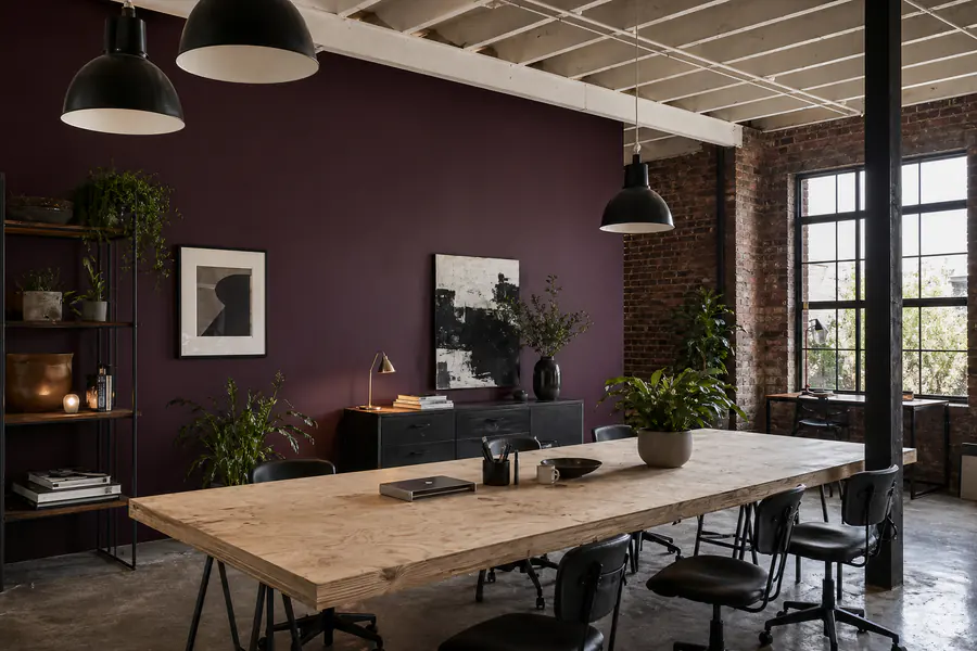 Freshly painted warehouse studio office