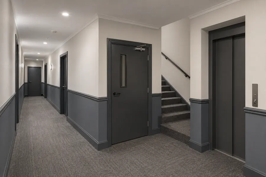 Freshly painted strata apartment building common area